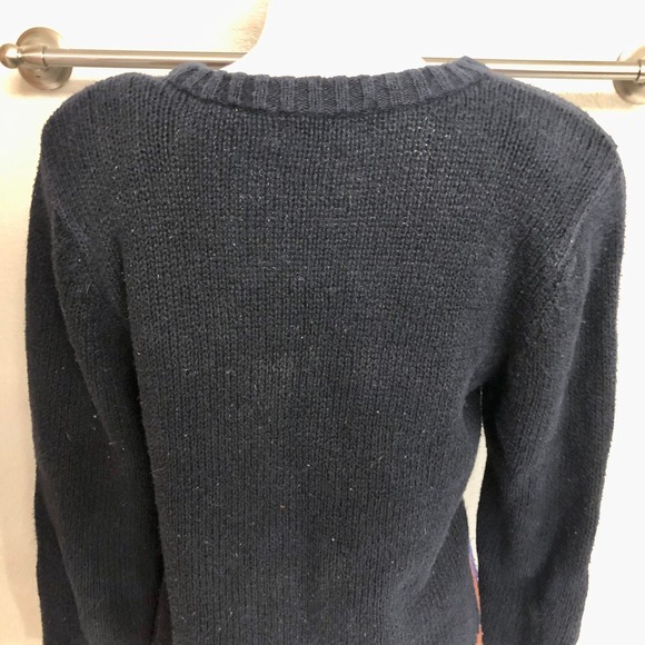 Christie & Jill Sweater Womens S Navy Blue Floral Knit Retro Paisley Vintage 90s - Picture 9 of 10